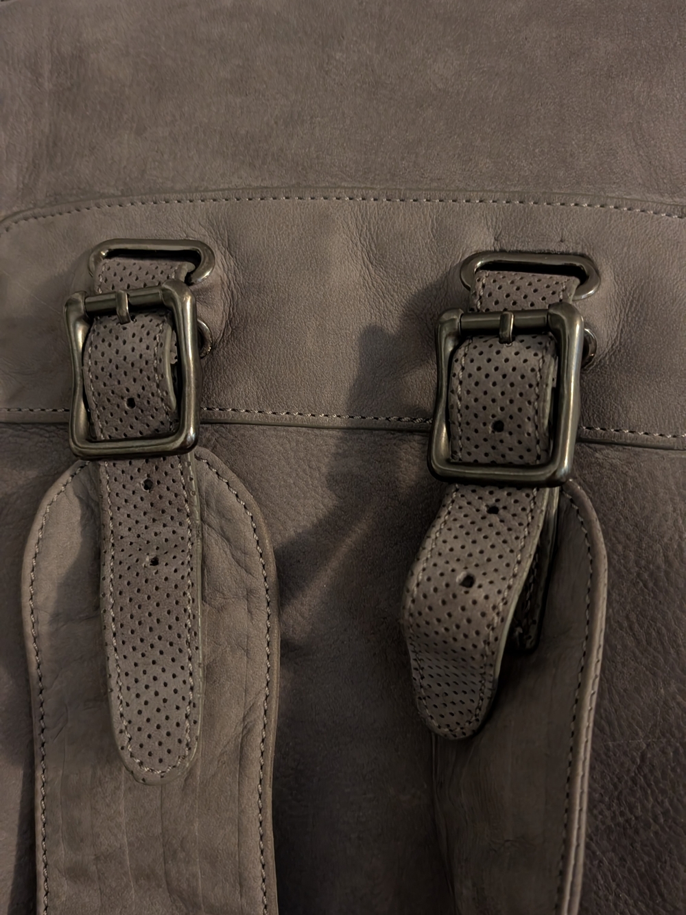 adidas Gray Suede-Style Drawstring Backpack with Buckle Straps - Picture 8 of 14